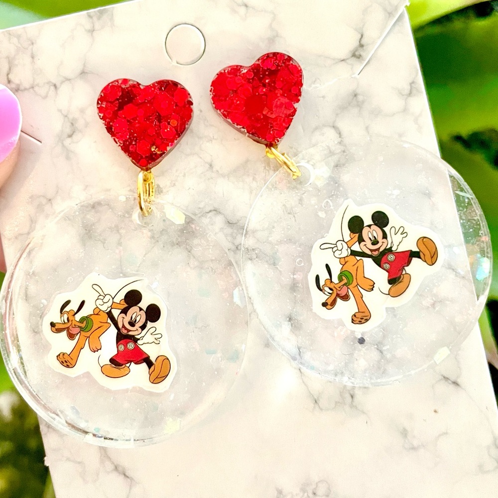 Acrylic Mickey Mouse Earrings